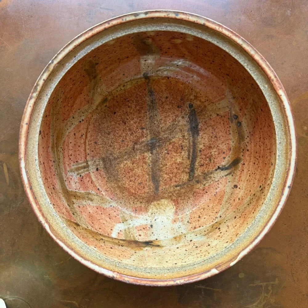 Vintage Studio Pottery Lidded Casserole Bowl Hand Thrown Stoneware Dish Handmade